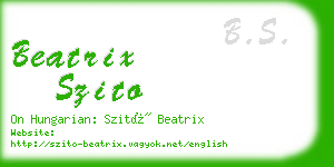 beatrix szito business card